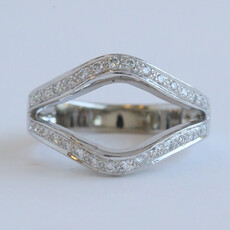 American Jewelry ESTATE 14k White Gold Approx. 1/3ctw Diamond Open Ring