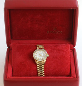 Rolex Pre-Owned 18k Rolex President Ladies Watch w/ Diamond Bezel & Markers