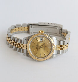 Rolex Pre-Owned Rolex Two Tone Datejust w/ Jubilee Band & Gold Dial