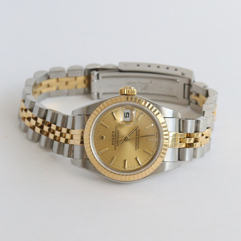 Rolex Pre-Owned Rolex Two Tone Datejust w/ Jubilee Band & Gold Dial