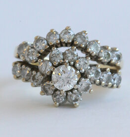 American Jewelry ESTATE 14k Yellow Gold Approx. 1.75ctw Diamond Bypass Engagement Ring & Wedding Band Set