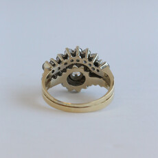 American Jewelry ESTATE 14k Yellow Gold Approx. 1.75ctw Diamond Bypass Engagement Ring & Wedding Band Set