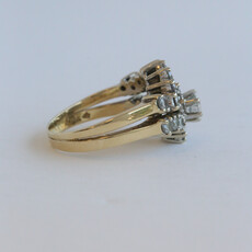 American Jewelry ESTATE 14k Yellow Gold Approx. 1.75ctw Diamond Bypass Engagement Ring & Wedding Band Set