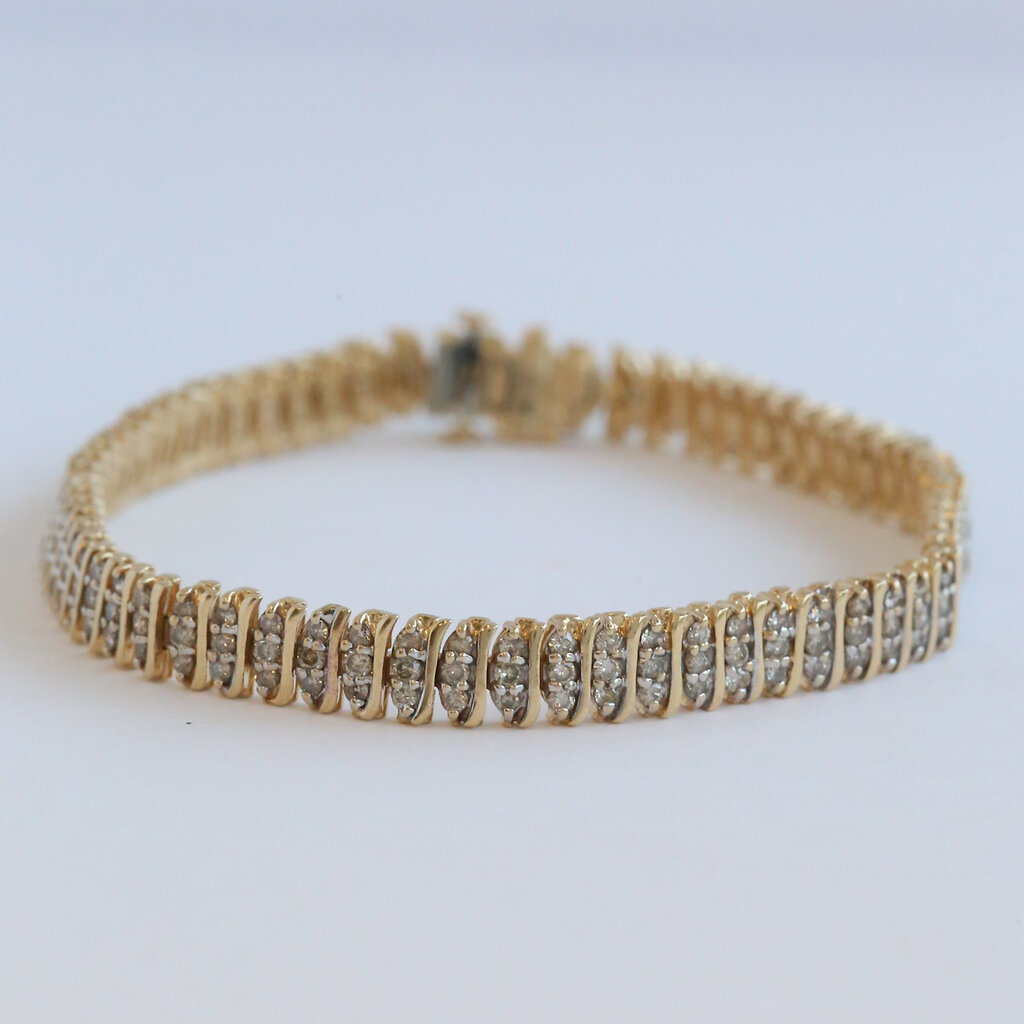 American Jewelry ESTATE 14k Yellow Gold 1ctw Diamond Bracelet