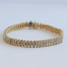 American Jewelry ESTATE 14k Yellow Gold 1ctw Diamond Bracelet