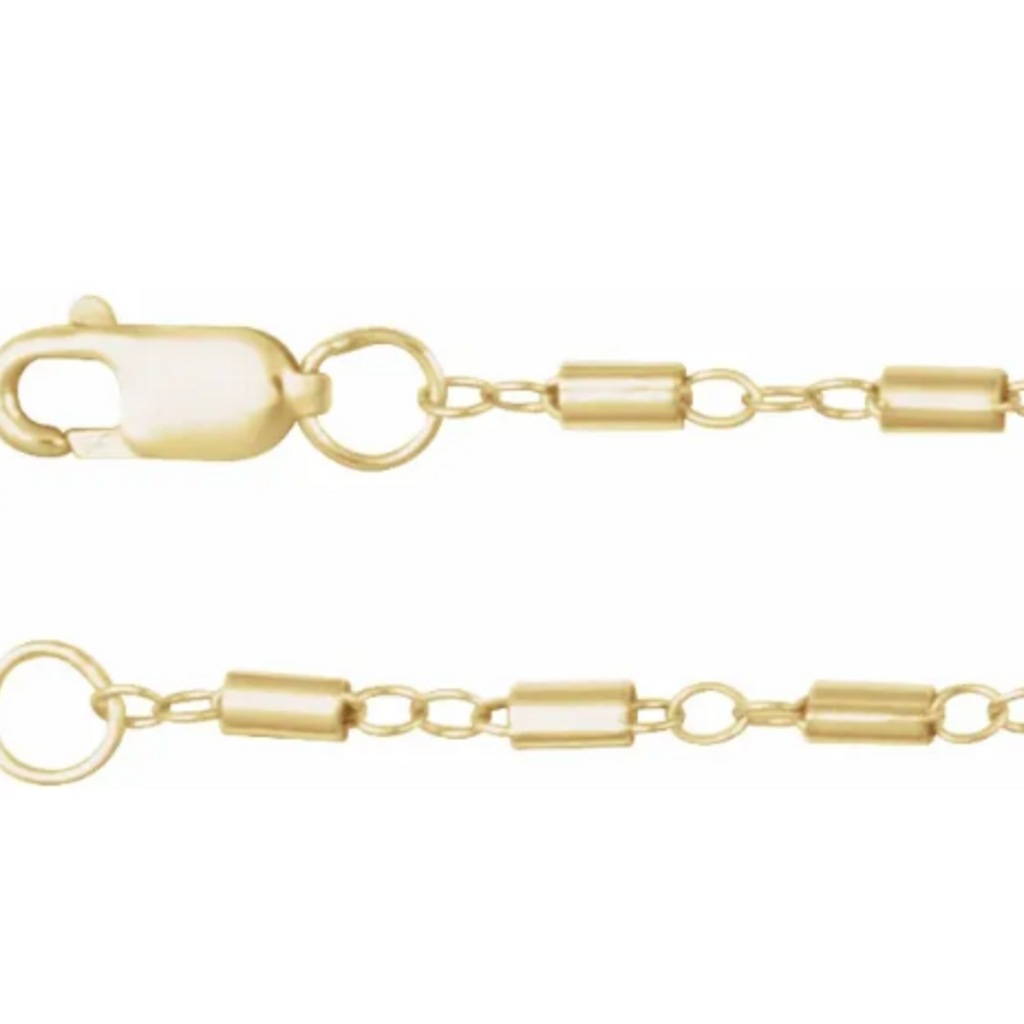 14k Yellow Gold-Filled Bar Link Cable Chain Bracelet (7")