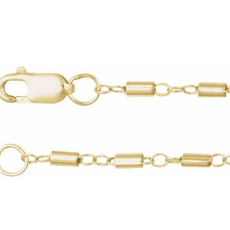14k Yellow Gold-Filled Bar Link Cable Chain Bracelet (7")
