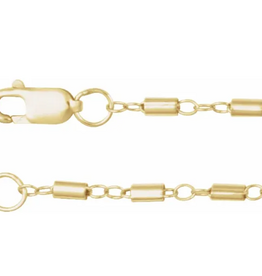14k Yellow Gold-Filled Bar Link Cable Chain Bracelet (7")