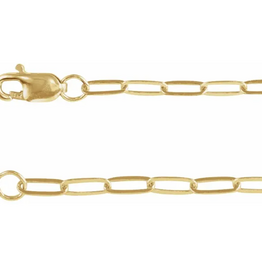 14k Yellow Gold-Filled 2.1mm Mini Paperclip Link Chain Bracelet (7")
