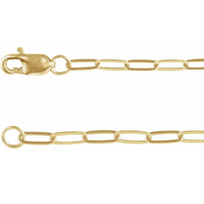 14k Yellow Gold-Filled 2.1mm Mini Paperclip Link Chain Bracelet (7")