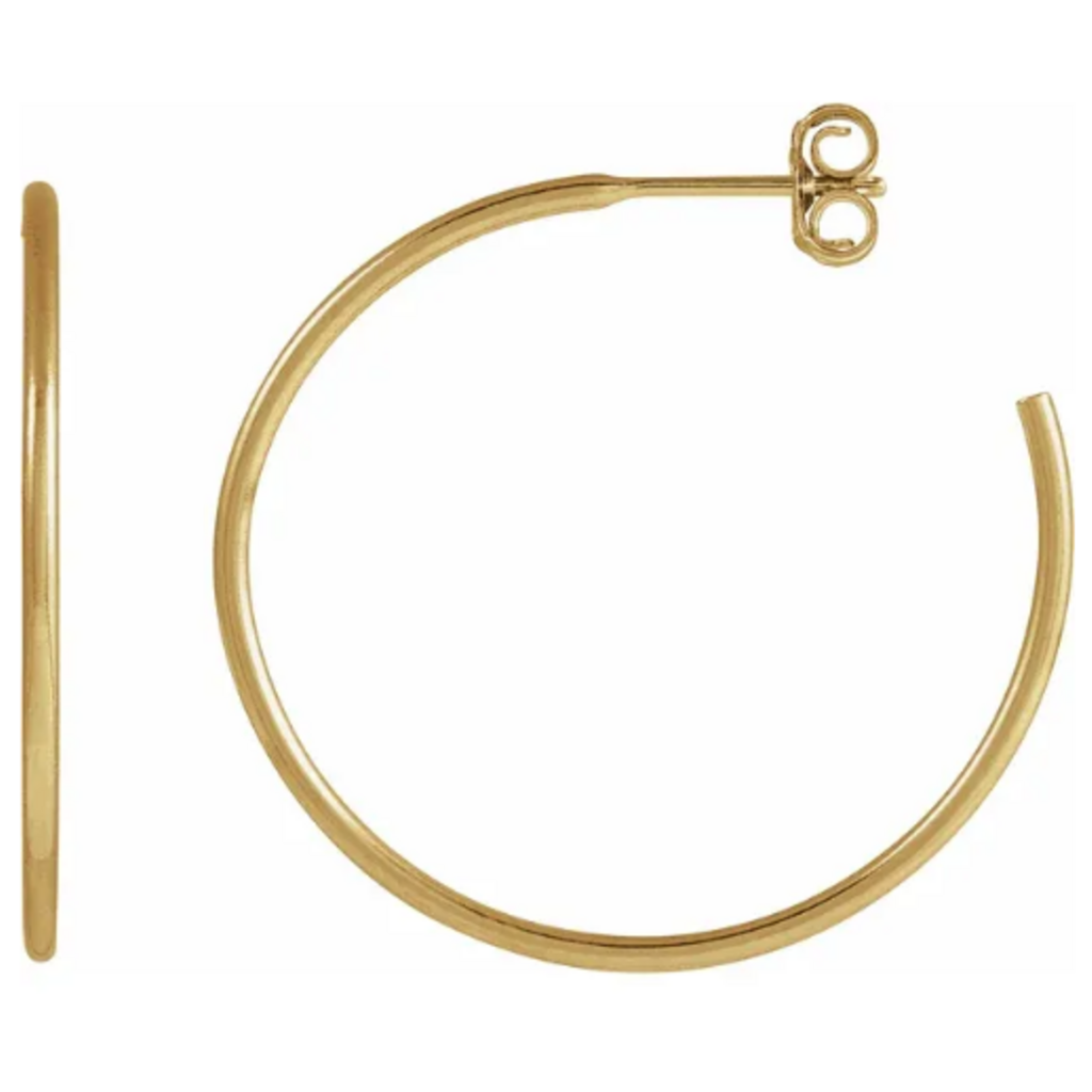 14k Yellow Gold-Filled 25mm Hoop Earrings