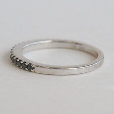 American Jewelry 14k White Gold  .25ctw Black Diamond Straight Stackable Band Ring