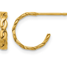 14k Yellow Gold-Filled 12mm Braided Hoop Earrings