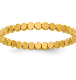 14k Yellow Gold-Filled 1.9mm Flat Beaded Ring