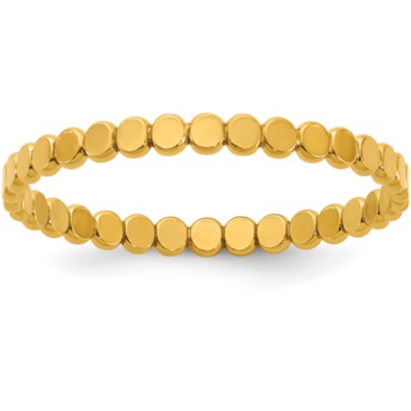 14k Yellow Gold-Filled 1.9mm Flat Beaded Ring