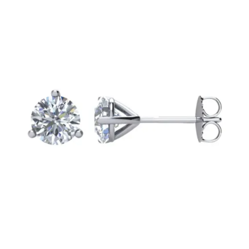 American Jewelry 14k White Gold 1ctw Lab Grown Diamond Solitaire Stud Earrings