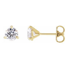American Jewelry 14k Yellow Gold 1ctw Lab Grown Diamond Solitaire Stud Earrings