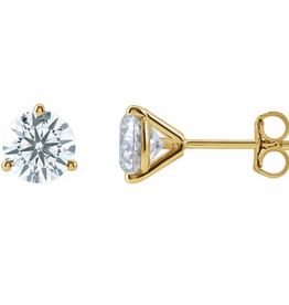 American Jewelry 14k Yellow Gold 2ctw Lab Grown Diamond Solitaire Stud Earrings