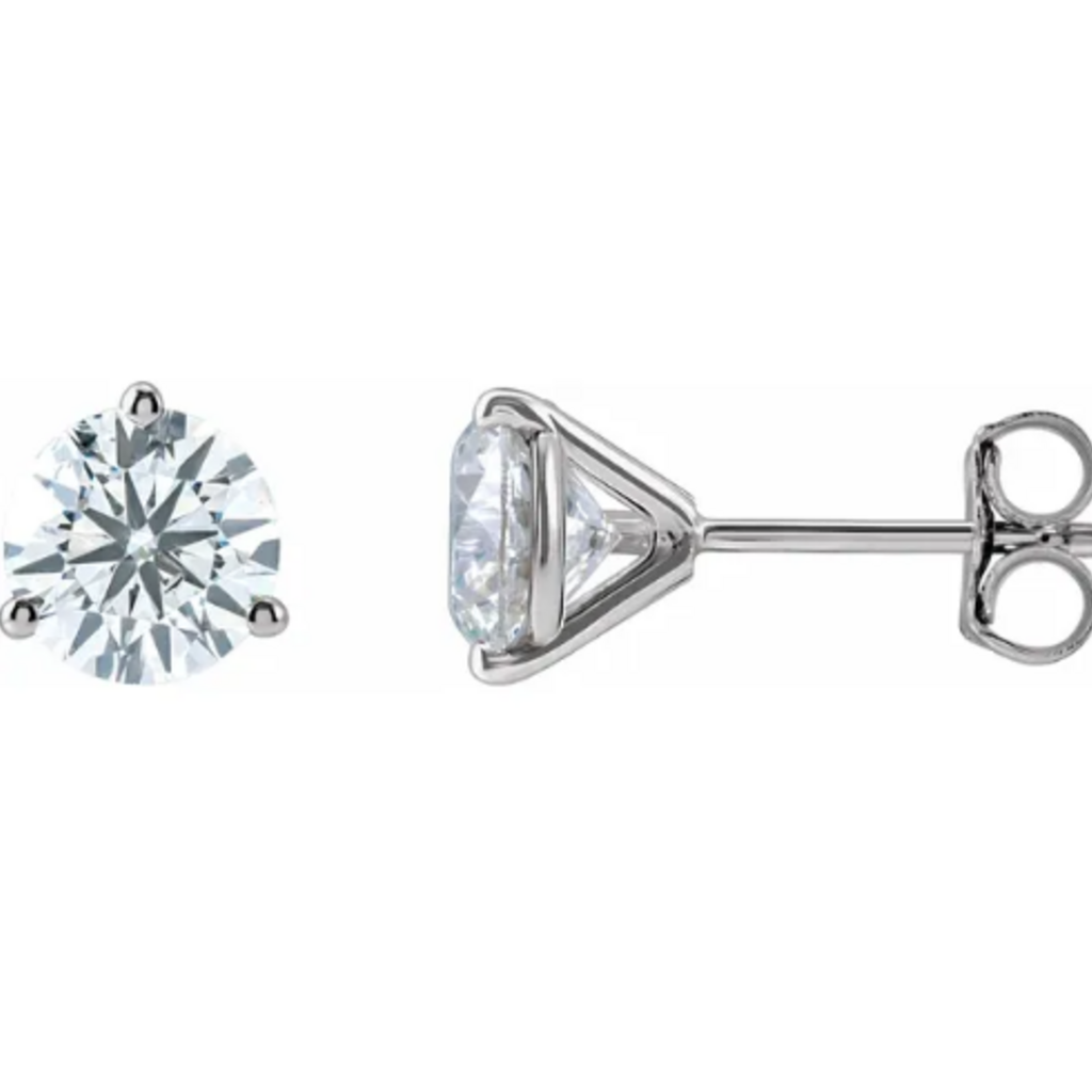 American Jewelry 14k White Gold 2ctw Lab Grown Diamond Solitaire Stud Earrings