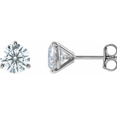 American Jewelry 14k White Gold 2ctw Lab Grown Diamond Solitaire Stud Earrings