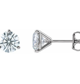 American Jewelry 14k White Gold 2ctw Lab Grown Diamond Solitaire Stud Earrings