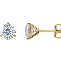 American Jewelry 14k Yellow Gold 4ctw Lab Grown Diamond Solitaire Stud Earrings