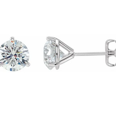 American Jewelry 14k White Gold 4ctw Lab Grown Diamond Solitaire Stud Earrings