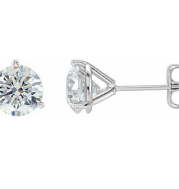 American Jewelry 14k White Gold 4ctw Lab Grown Diamond Solitaire Stud Earrings
