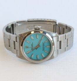 Rolex Pre-Owned Rolex Oyster Perpetual Watch w/ Light Blue Dial