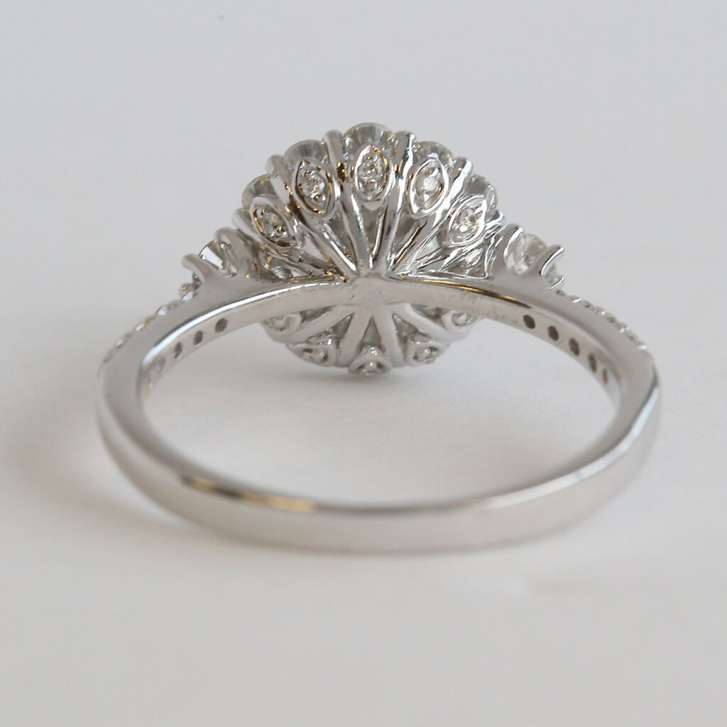 American Jewelry 14k White Gold 1.33ctw (1.01 G/VS2 GIA Ctr) Round Halo Diamond Engagement Ring