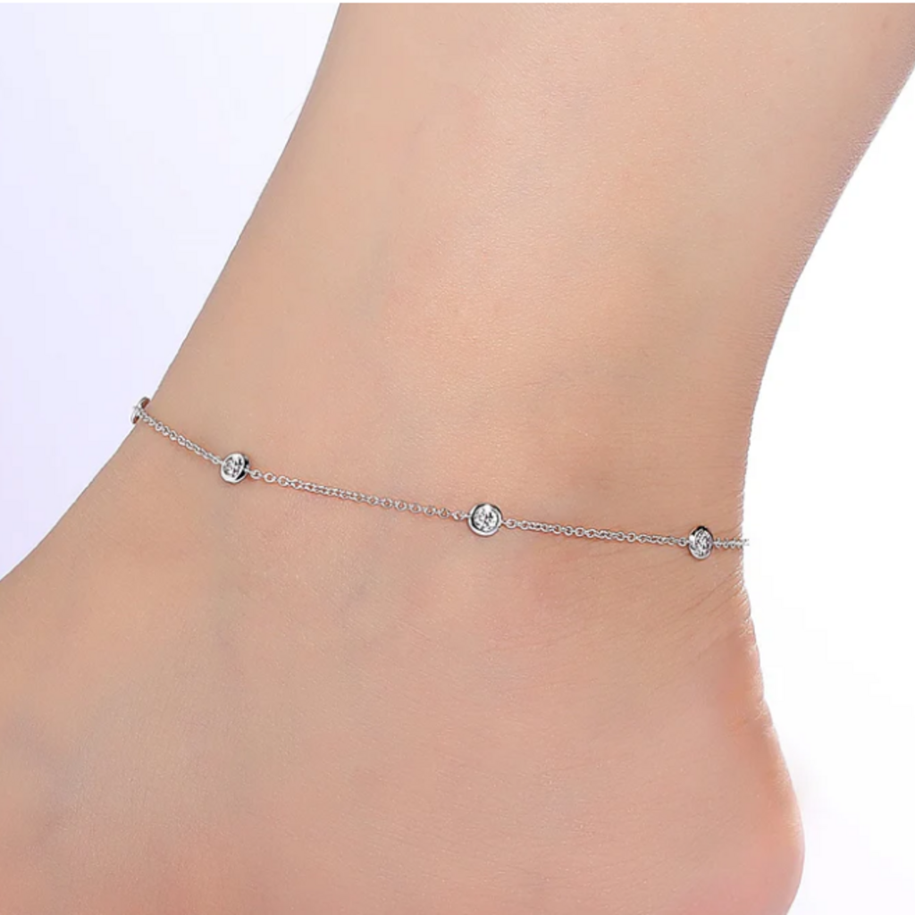 Lafonn Lafonn Anklet 0.80ctw Bezel Station (10")