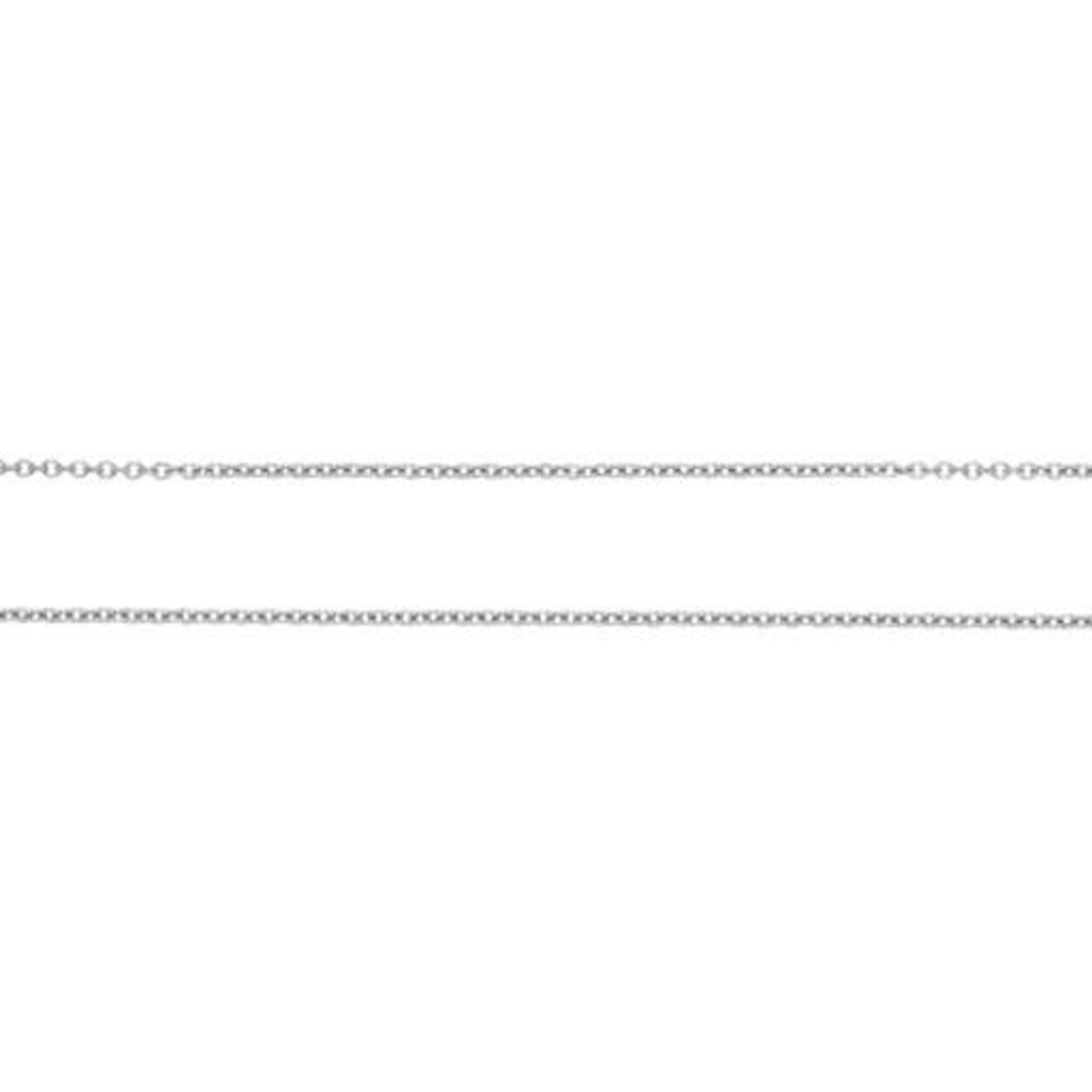 American Jewelry 14k White Gold Diamond Cable Chain (18")