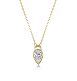 Lafonn Lafonn Gold-Plated Pear 1.33cttw Lock Necklace 20"