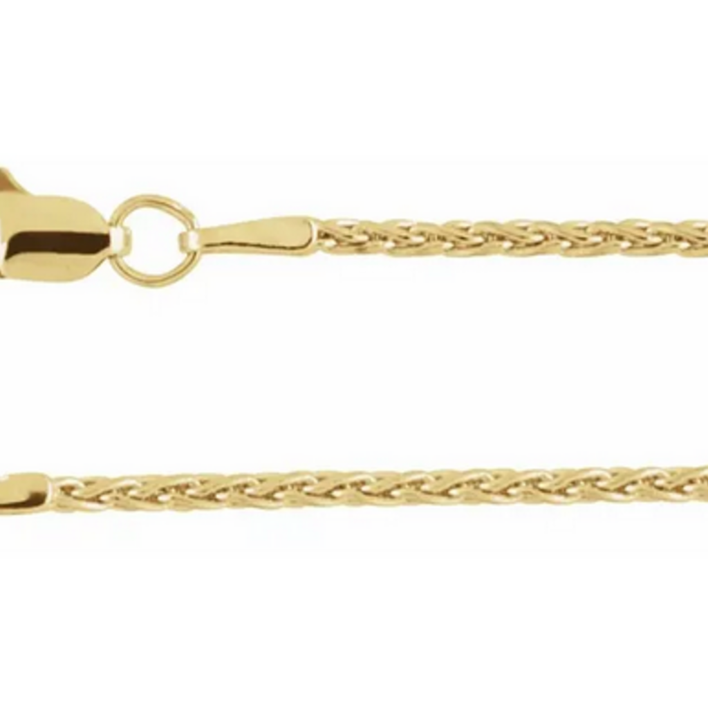 American Jewelry 14k Yellow Gold 1mm Wheat Chain (16")