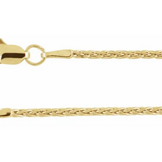 American Jewelry 14k Yellow Gold 1mm Wheat Chain (16")
