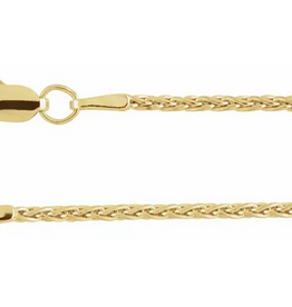 American Jewelry 14k Yellow Gold 1mm Wheat Chain (16")