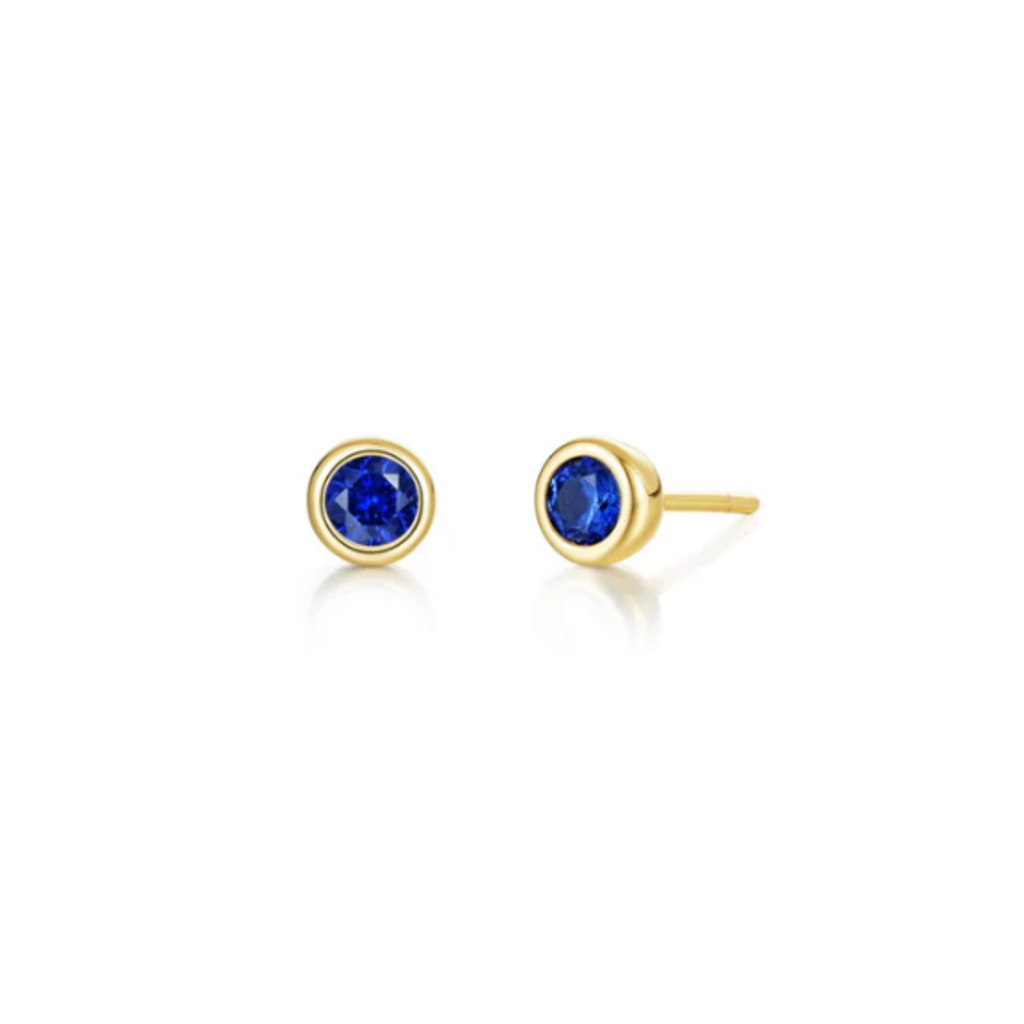 Lafonn Lafonn September Bezel Birthstone Stud Earrings Gold-Plated