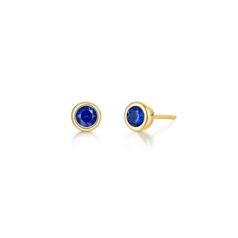 Lafonn Lafonn September Bezel Birthstone Stud Earrings Gold-Plated