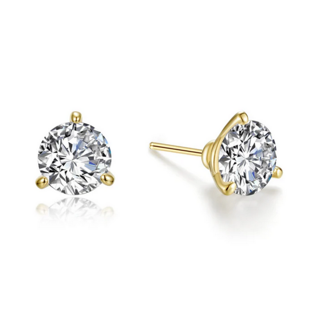 Lafonn Lafonn Sterling Silver Gold Plated 3ctw Simulated Diamond Martini Stud Earrings