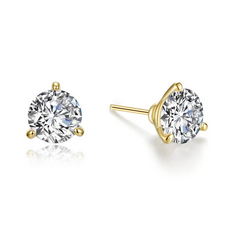 Lafonn Lafonn Sterling Silver Gold Plated 3ctw Simulated Diamond Martini Stud Earrings