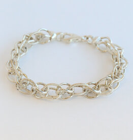 American Jewelry ESTATE Sterling Silver Fancy Link Bracelet (9")