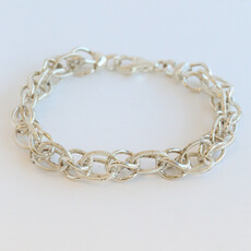 American Jewelry ESTATE Sterling Silver Fancy Link Bracelet (9")