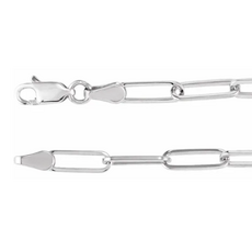 American Jewelry Sterling Silver 3.2mm Paperclip Link Chain Necklace (18")