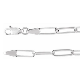 American Jewelry Sterling Silver 3.2mm Paperclip Link Chain Necklace (18")