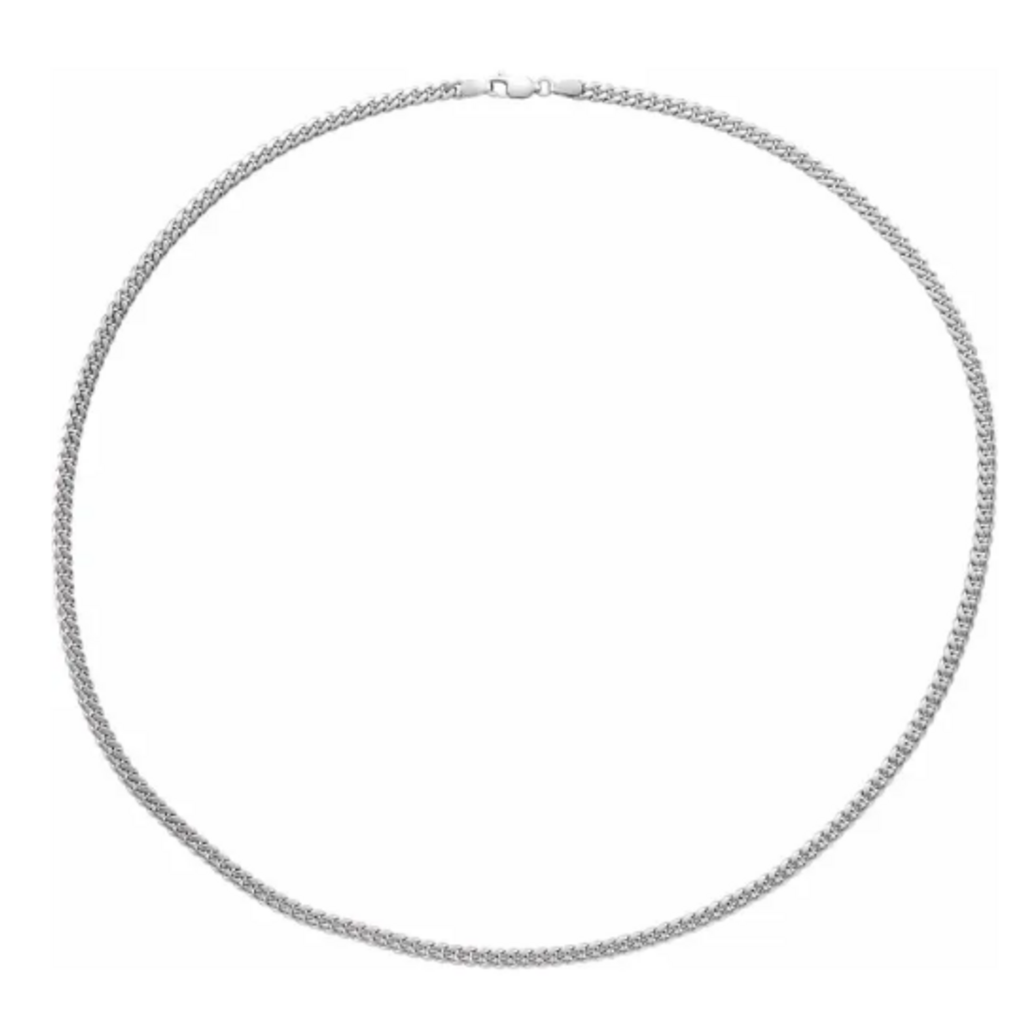 American Jewelry Sterling Silver 4mm Cuban Link Chain (24")