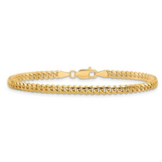 14k Yellow Gold 3.5mm Solid Miami Cuban Link Bracelet (8")
