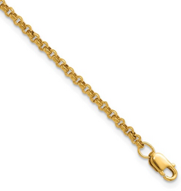 14k Yellow Gold-Filled 2.5mm Rolo Link Bracelet (6"-7")