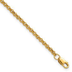 14k Yellow Gold-Filled 2.5mm Rolo Link Bracelet (6"-7")