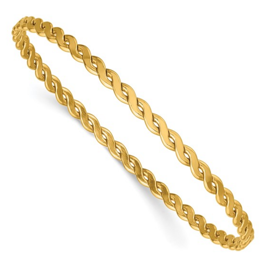 14k Yellow Gold-Filled 3.5mm Flat Twist Bangle Bracelet