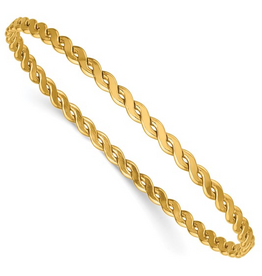 14k Yellow Gold-Filled 3.5mm Flat Twist Bangle Bracelet